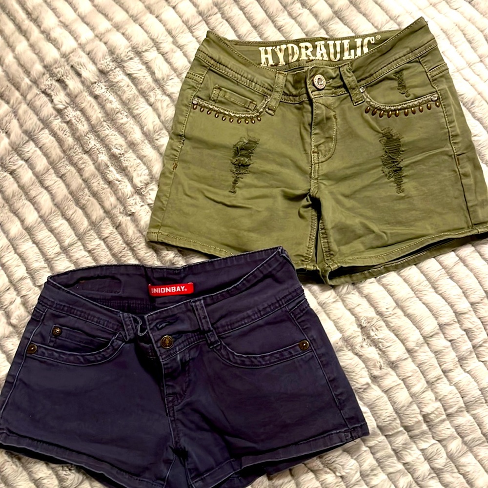 Juniors Size 0 Hydraulic and Union Bay shorts